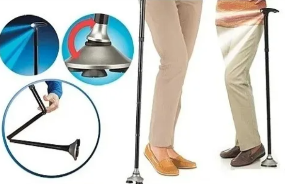 BASTÓN ORTOPÉDICO PLEGABLE CON LINTERNA