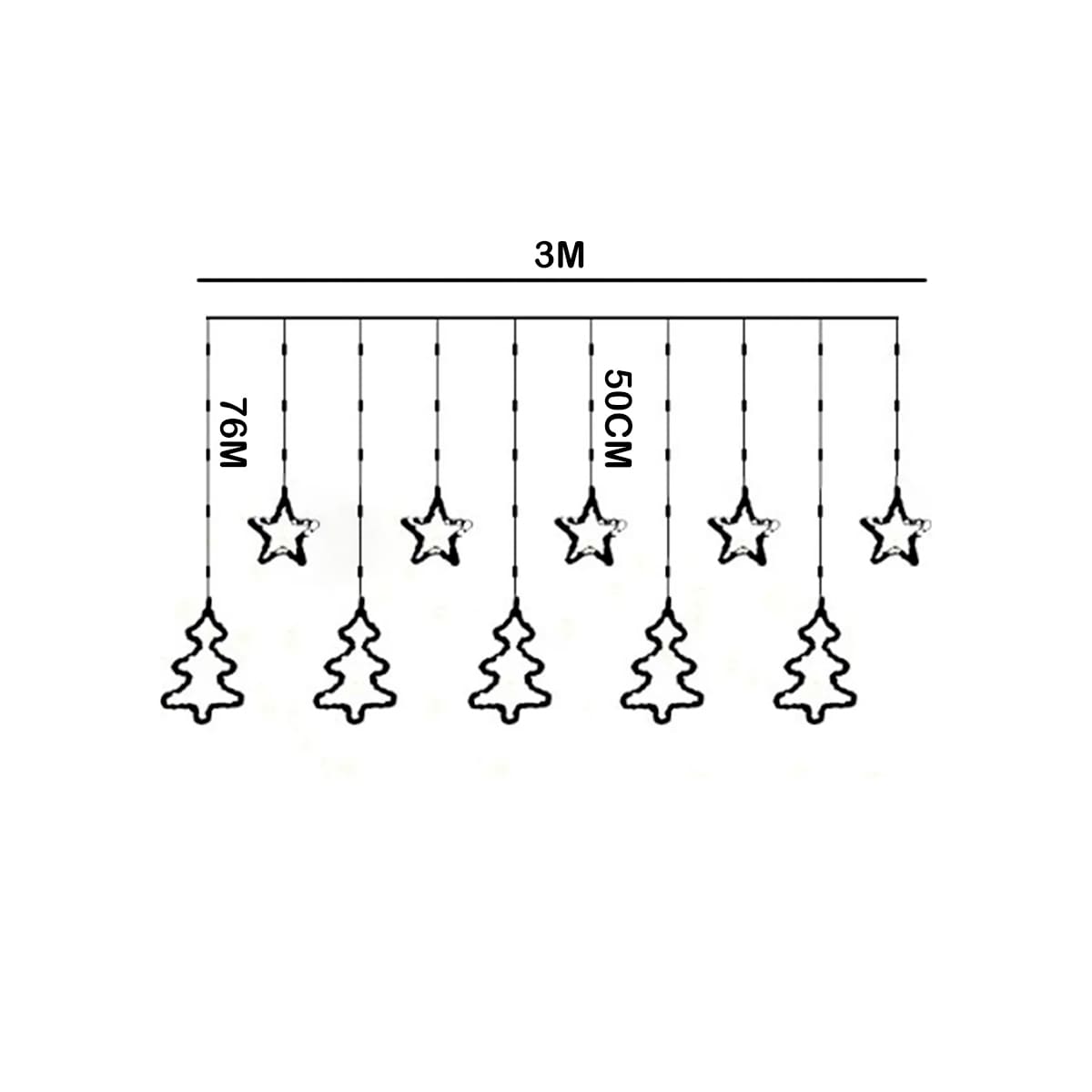 Cortina Estrellas y Arboles 3 M AL-060