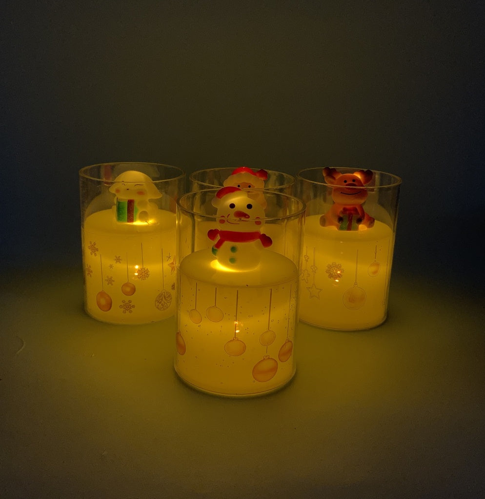 Velas LED Navideñas con Figura 8,5cm x3