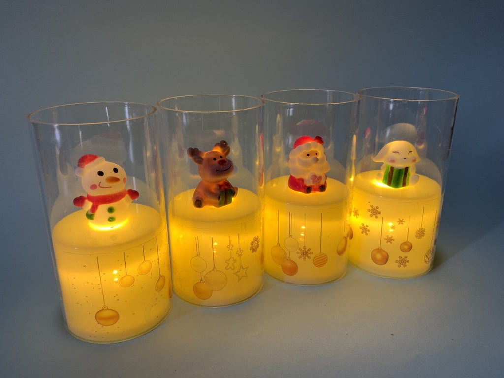 Velas LED Navideñas con Figura 8,5cm x3
